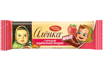 Шоколад Аленка с начинкой клубничный йогурт, 45гр